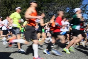 Runners running a marathon
