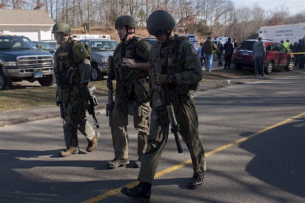 Police at the Newtown, CT School Shooting, Dec. 14, 2012 Police at the Newtown, CT School Shooting, Dec. 14, 2012