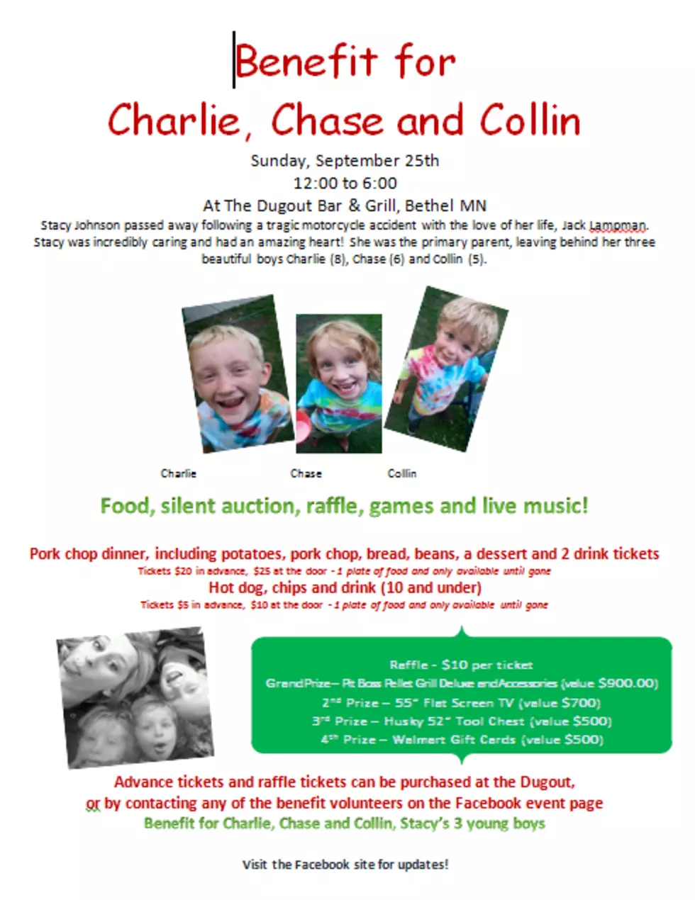 Benefit for Charlie, Chase and Collin