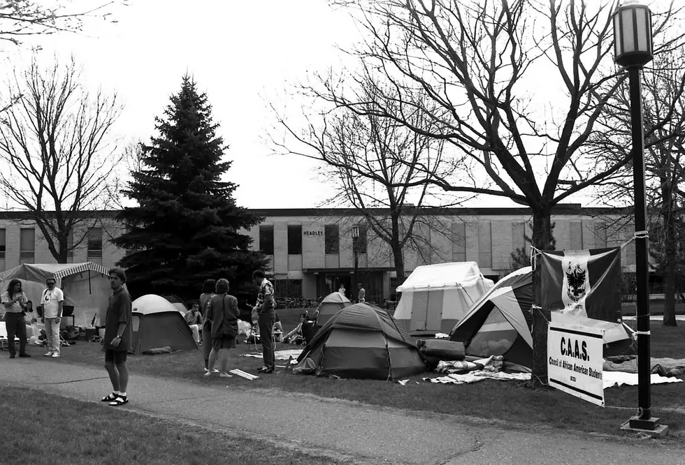 MEChA hunger strike site, St. Cloud State University, May 1995