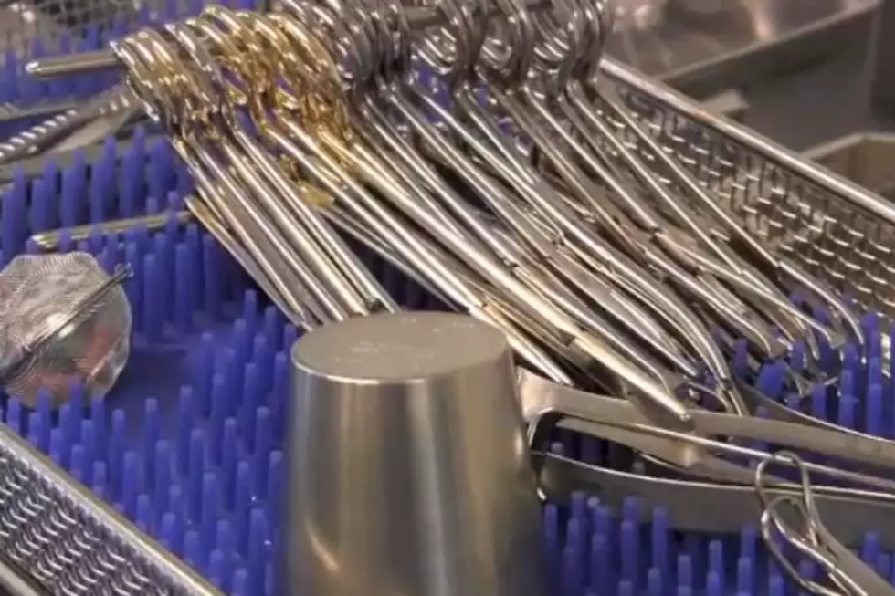 Clean items wait to be put into containers. (Photo: Alex Svejkovsky, WJON News)